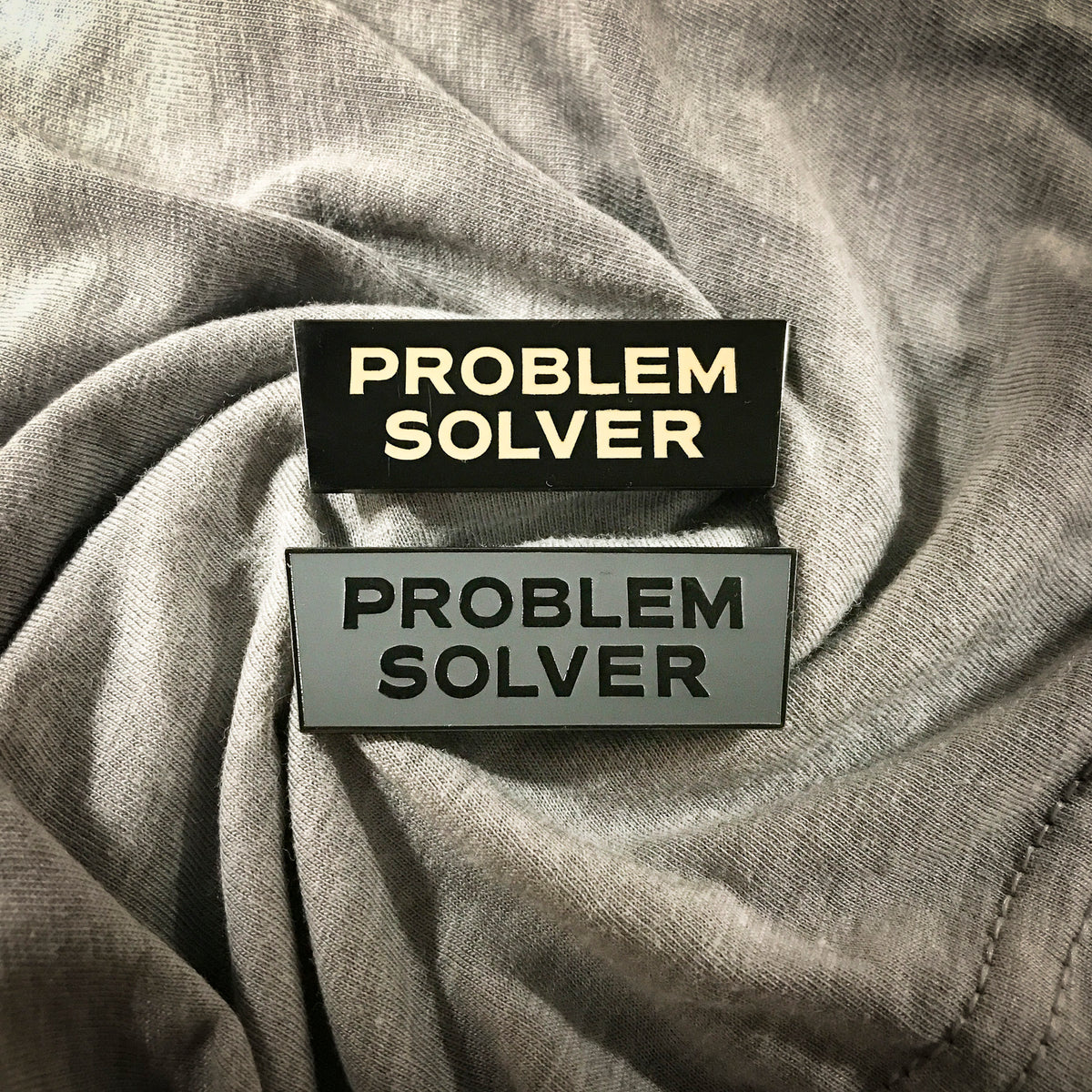 Problem Solver Pin (Gray with nickel letters)